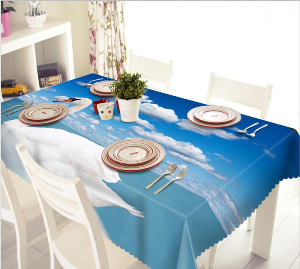 GFYWZ 3D Tablecloth Lake Digital printing Tea cloth Personality Green unscented , 5