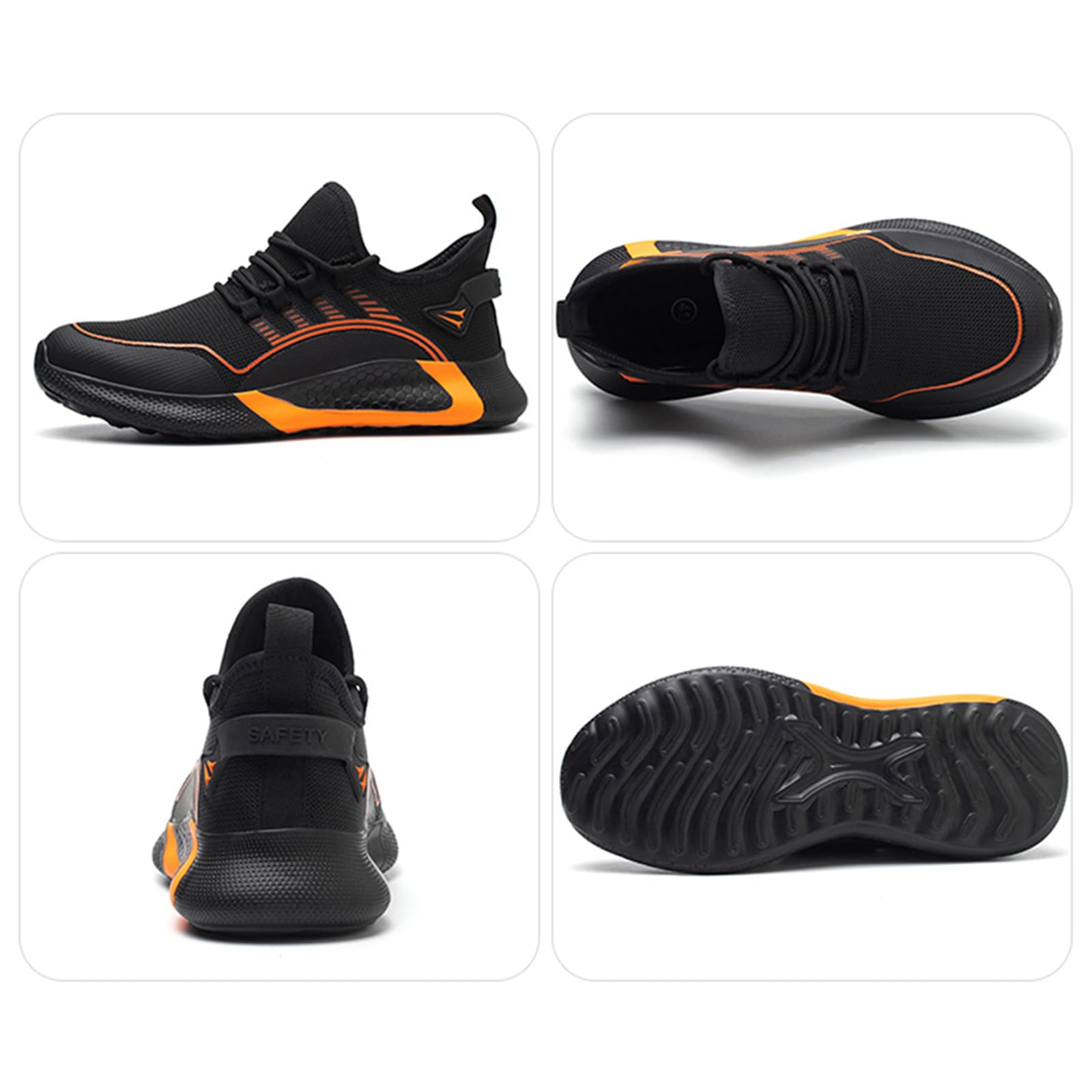 Zapatillas de Seguridad Hombre Mujer Transpirable Zapatos de Seguridad Ligero Antideslizante Zapatillas Trabajo con Puntera de Acero Comodo