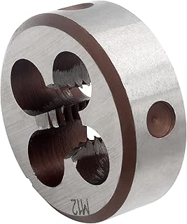 M12 x 1.75 Metric Round Threading Die, HSS M12 x 1.75 mm Machine Thread Right Hand Threading Die for Machine Thread Process Correct Repair