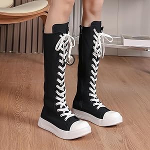 【in a row】Canvas Lace Up Boots BD886_BR6712?$crop1254$