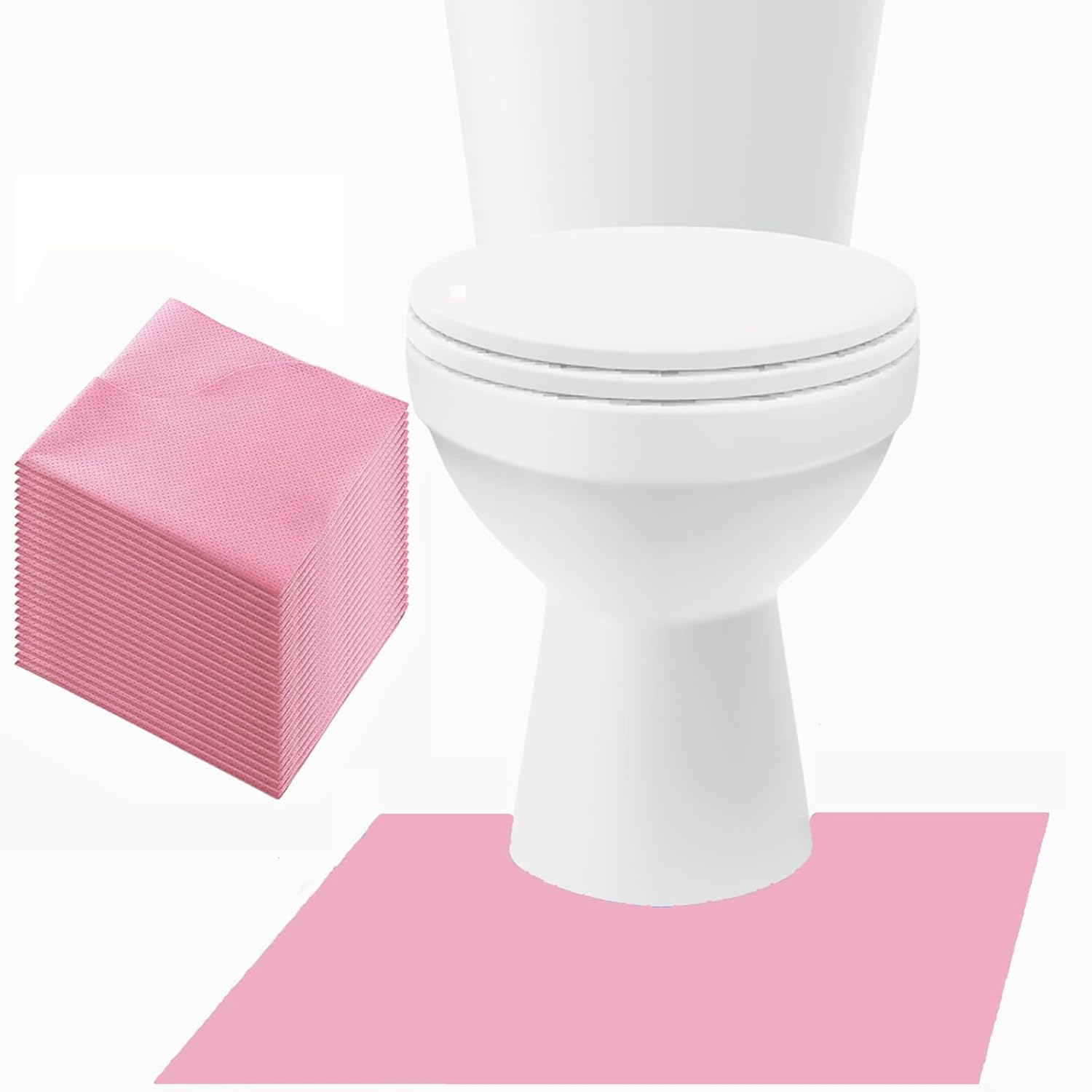 Upgraded 20 Pack Disposable Toilet Mats,Super Absorbent Toilet Floor Protector for Hygiene, Suited for Elders, Children, Women, and Alzheimer's Patients, U-Shaped Toilet Floor Protector Mat
