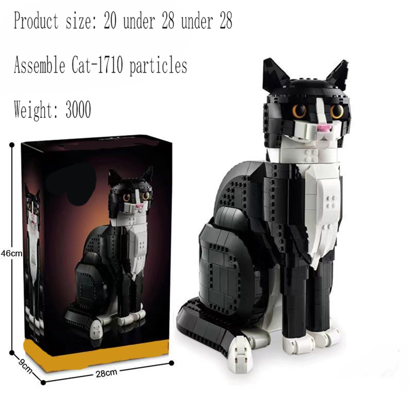 Katze Mikro Bausteine Set Tier Modell Mini Baukl?TZE Konstruktionsspielzeug Geschenk für Erwachsene und Kinder B