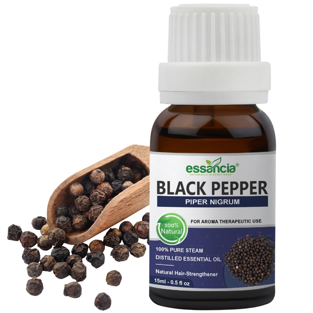 Essancia Black Pepper Essential Oil for Energy & Aromatherapy - 100% Pure, Natural, Undiluted Therapeutic Grade (15ml)-image-34