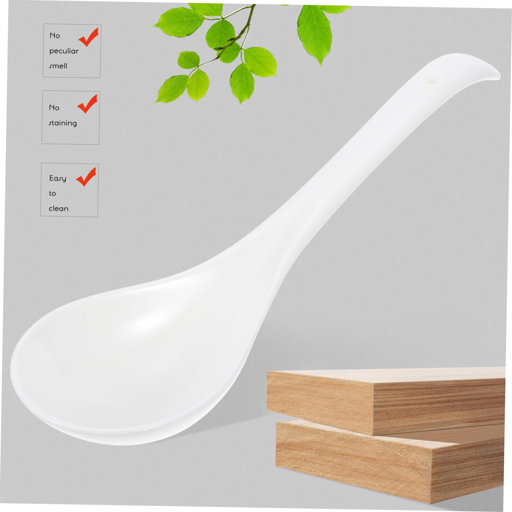 Hemobllo 6 piezas Unidades Cucharas de Sopa Cerámicas Resistentes Aptas Lavavajillas Utensilios Cocina Restaurante
