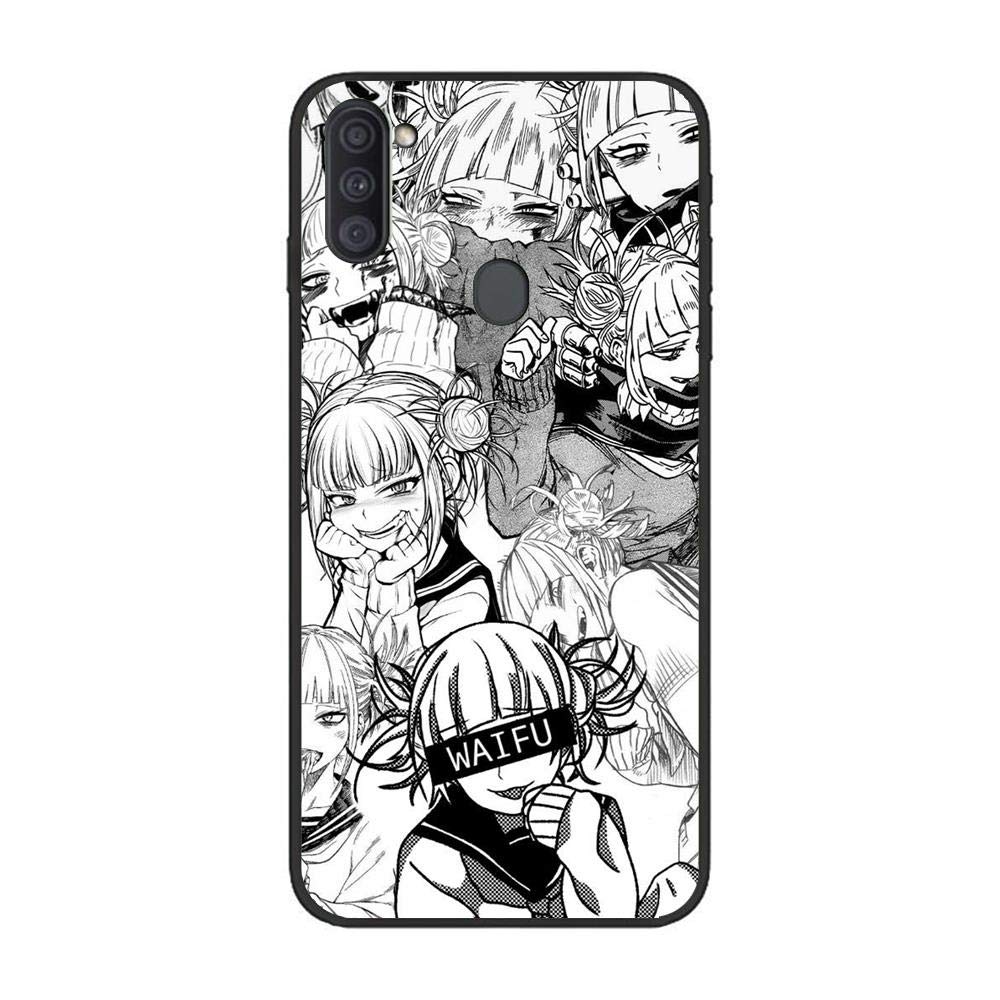 Black Matte Slim Liquid Flexible Fundas Soft Case Back Cover for Samsung Galaxy A11-Anime Himiko-Toga Smile 8