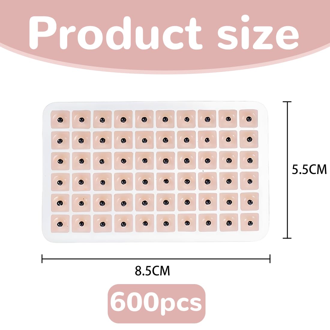 Ear Seeds 600 Pezzi Semi Agopuntura Auricolare Monouso Carta Rosa Dimensioni Standard Kit Digitopressione Multifunzionale Terapia