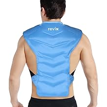 REVIX Large Ice Pack for Shoulder and Back with Straps, Reusable Full Back Ice Pack Wrap Cold Compression Therapy for Discomfort and Fatigue Relief, Post-Workout Recovery