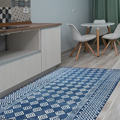 Tapis indien fait main coton Dabu bohème déco