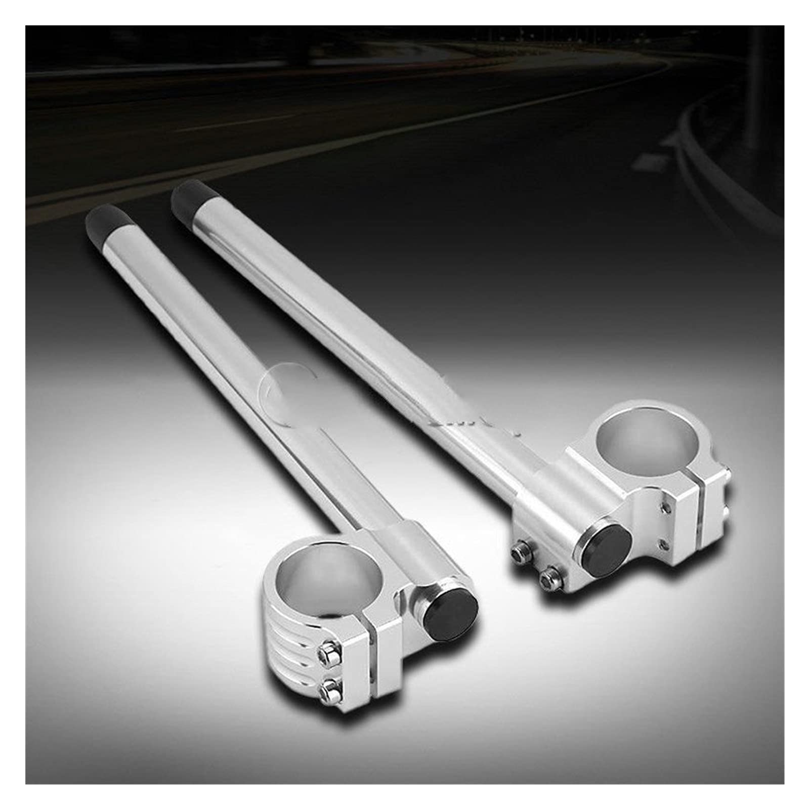 Handlebar Motorcycle CNC Silver 22mm 7/8"37mm Clip On Tube Forks Handlebars for Kawasaki for Ninja 250R EX250F 500R 94-02 for Honda 87-90 CBR600F