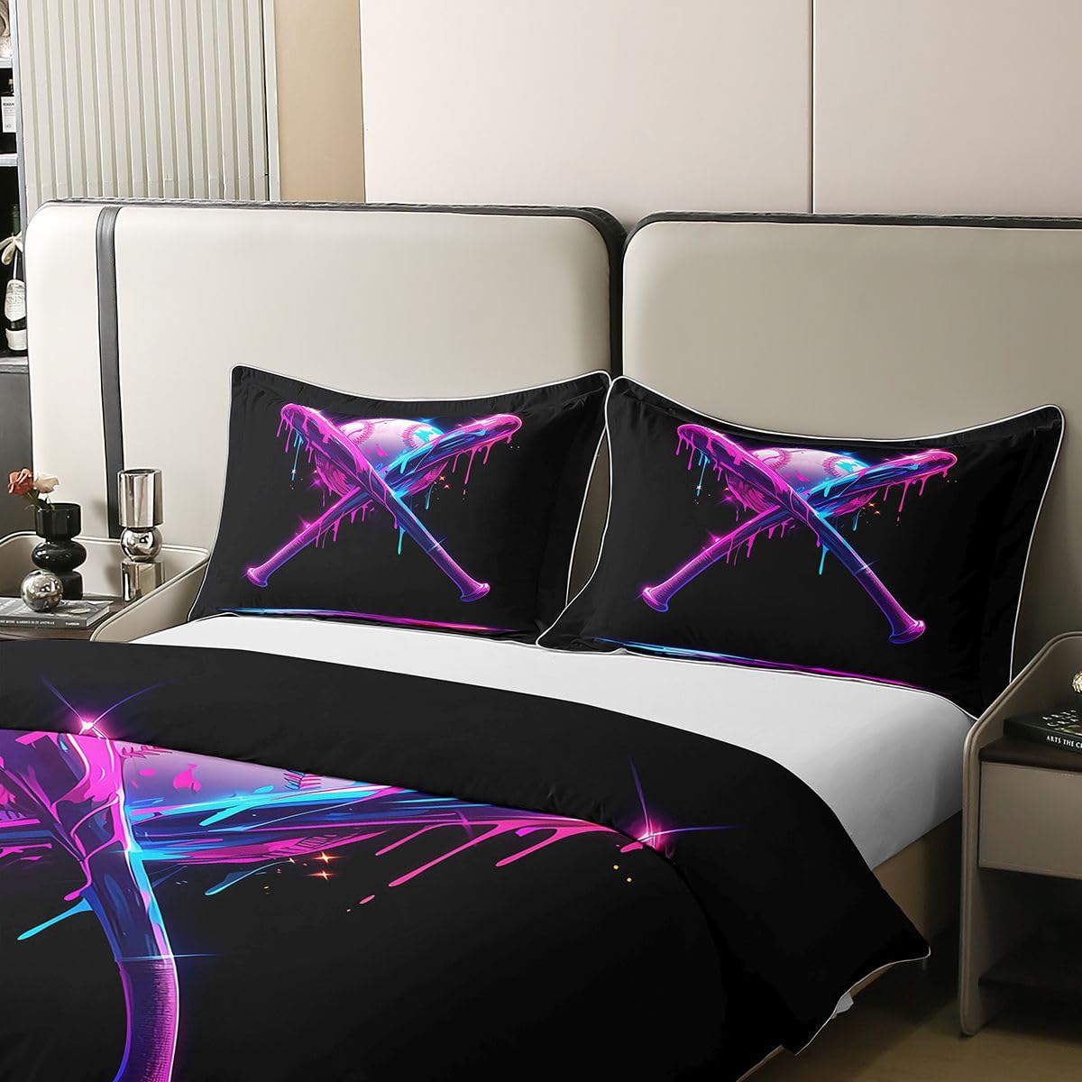 Homewish Neon Eiscreme Tropfen Baumwollbettwäsche 200x200