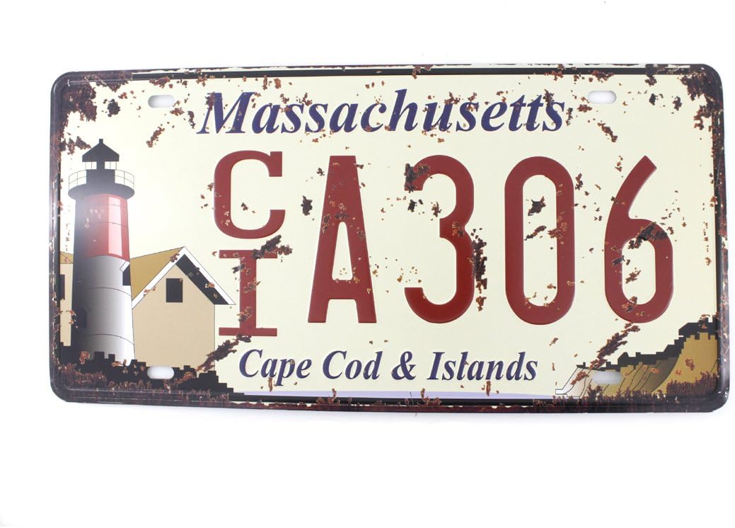 Patente de auto de metal y estaño de 6 x 12 pulgadas, estilo vintage para decoración de casas campestres, baños y paredes de bares