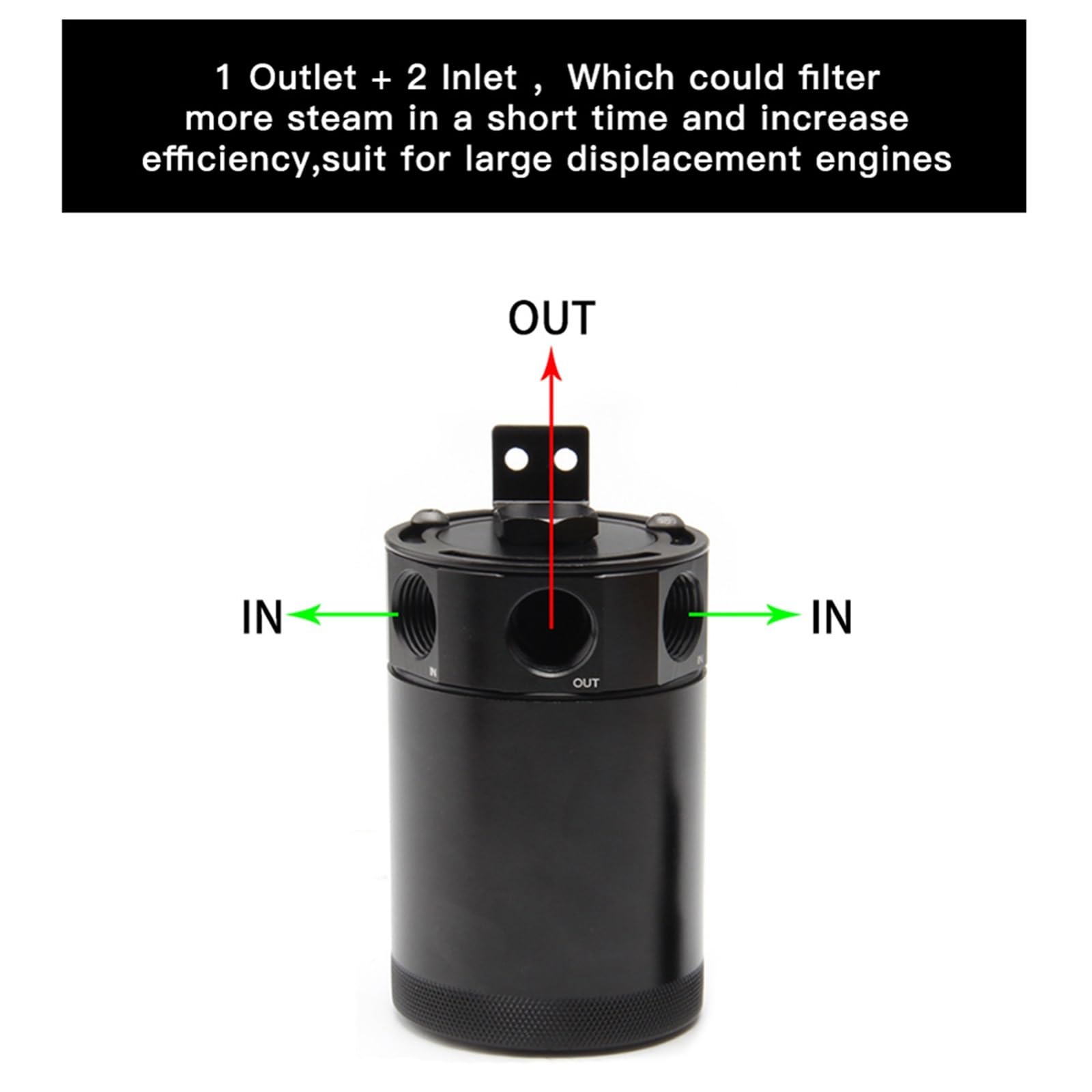 Zamiennik Wyrównawczego Chłodzącego dla Zbiornik na olej samochodowy 2/3 Port Uniwersalny zbiornik z przegrodą ze stopu aluminium Separator oleju powietrznego(2 hole valve)