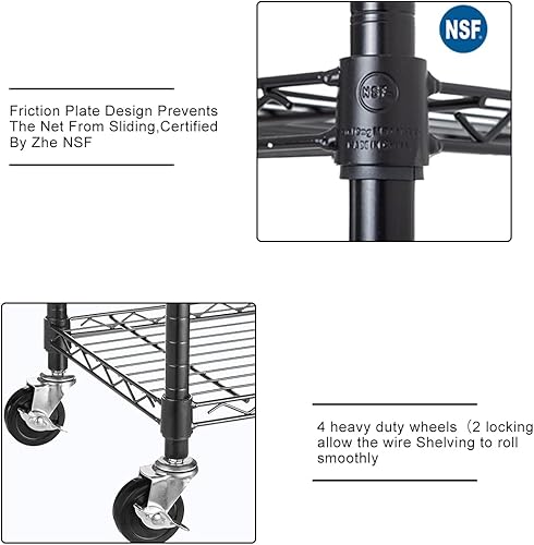 Miniatura 43 de Estantería de metal de 4 niveles de alambre de 36 pulgadas de ancho x 14 pulgadas de profundidad x 54 pulgadas de alto, estantes de almacenamiento