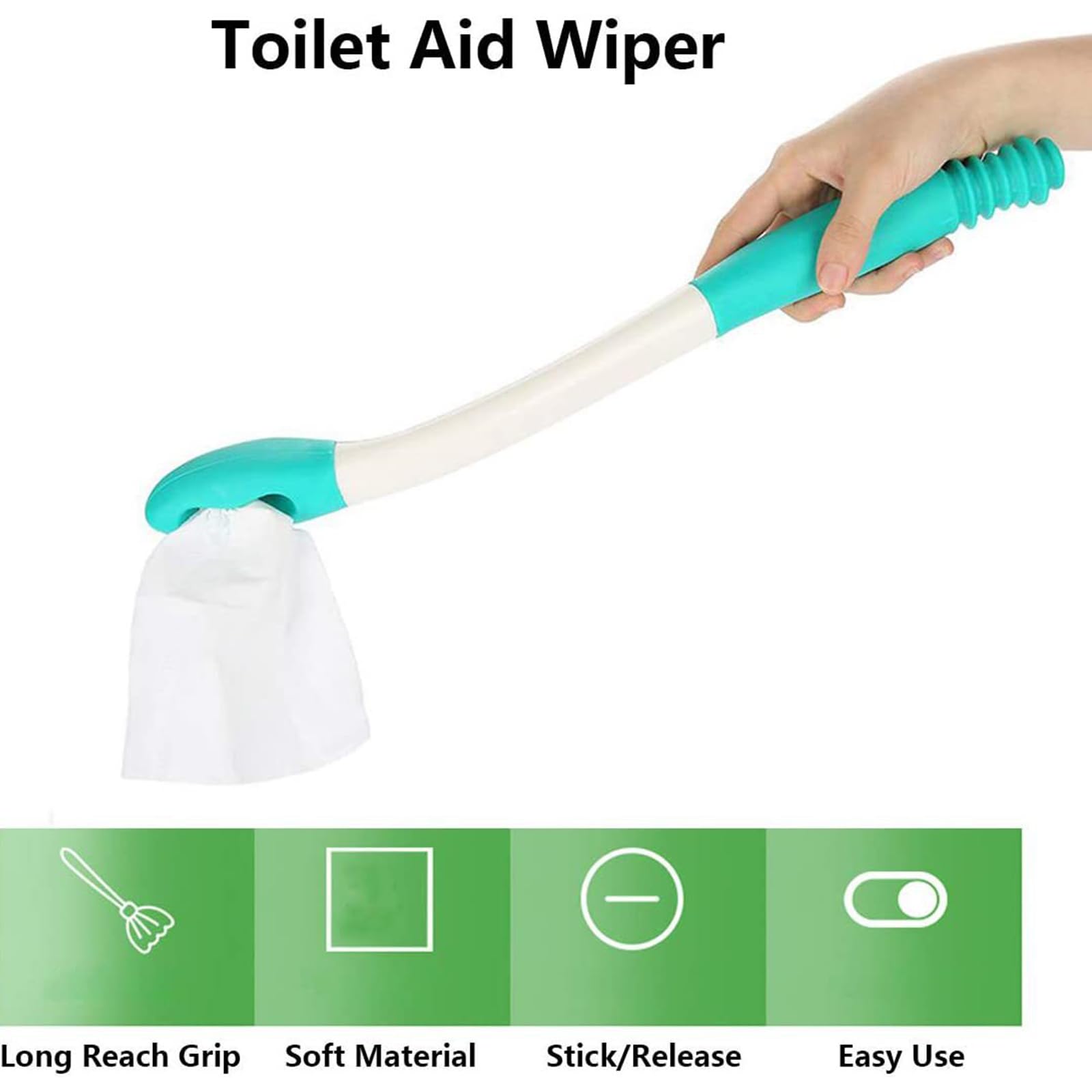 Juego de 3 piezas de ayuda extendida para inodoro, juego de limpiaparabrisas con cepillo de baño, herramienta de limpieza de inodoro, ayuda de limpieza para personas con discapacidad,