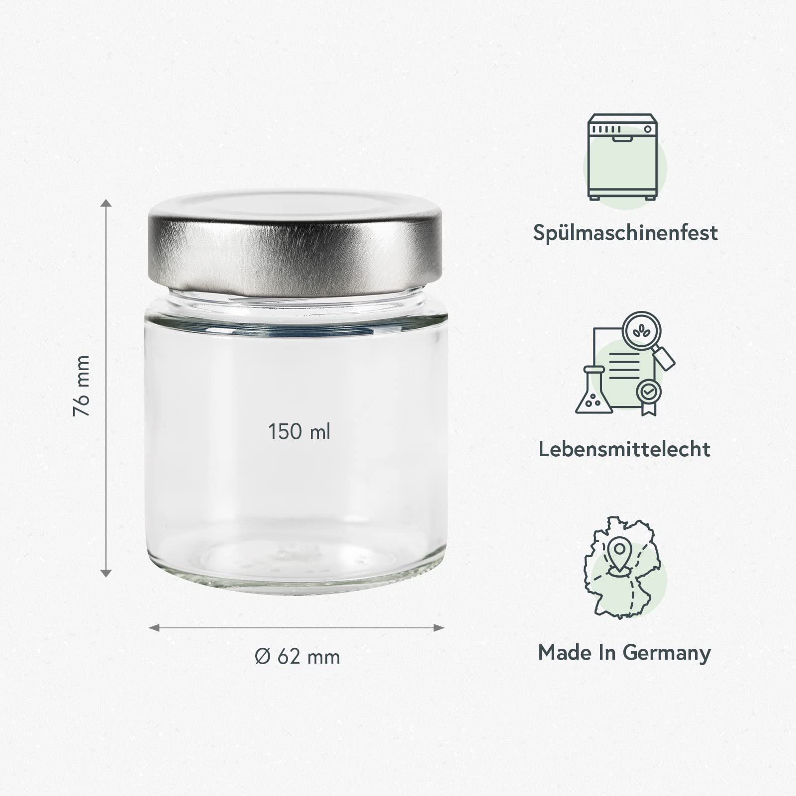PUREGANIC® Gewürzgläser Set 12x 150 ml kleine Schraubgläser mit Deckel & Etiketten selbstklebend/Gewürze Aufbewahrung, Gewürzglas, Aufbewahrungsgläser/Ø 58 mm Deckel