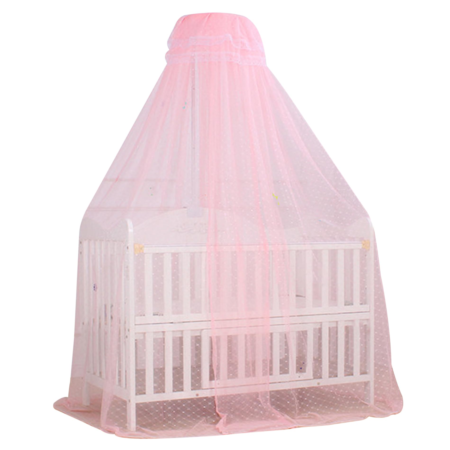 Baby Bed Canopy Adjustable Height Encrypted Mesh Bed Canopy Breathable Skin-Friendly Curtains for Toddler Bedroom Decor Accessories