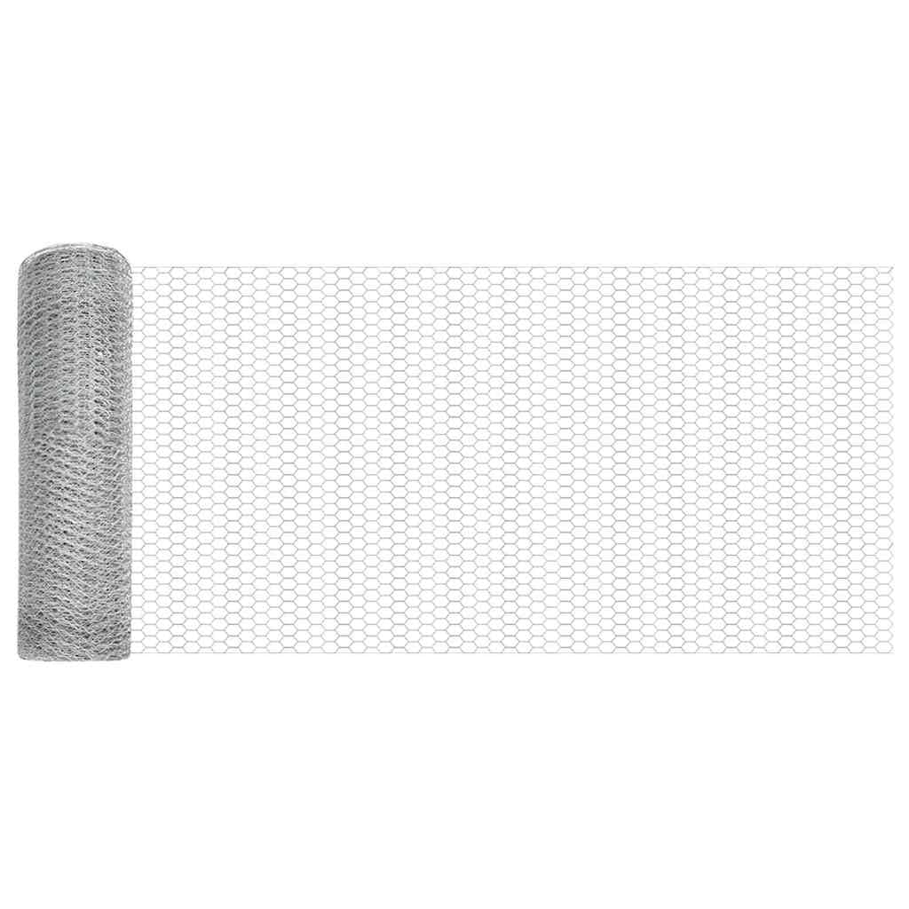 Słupki ogrodzeniowe, srebrne, 100 x 0,6 m (szerokość oczek 13 mm), wytrzymała stal do ogrodu i na taras, odporna na warunki atmosferyczne, ochrona przed korozją, idealne jako ochrona przed wzrokiem