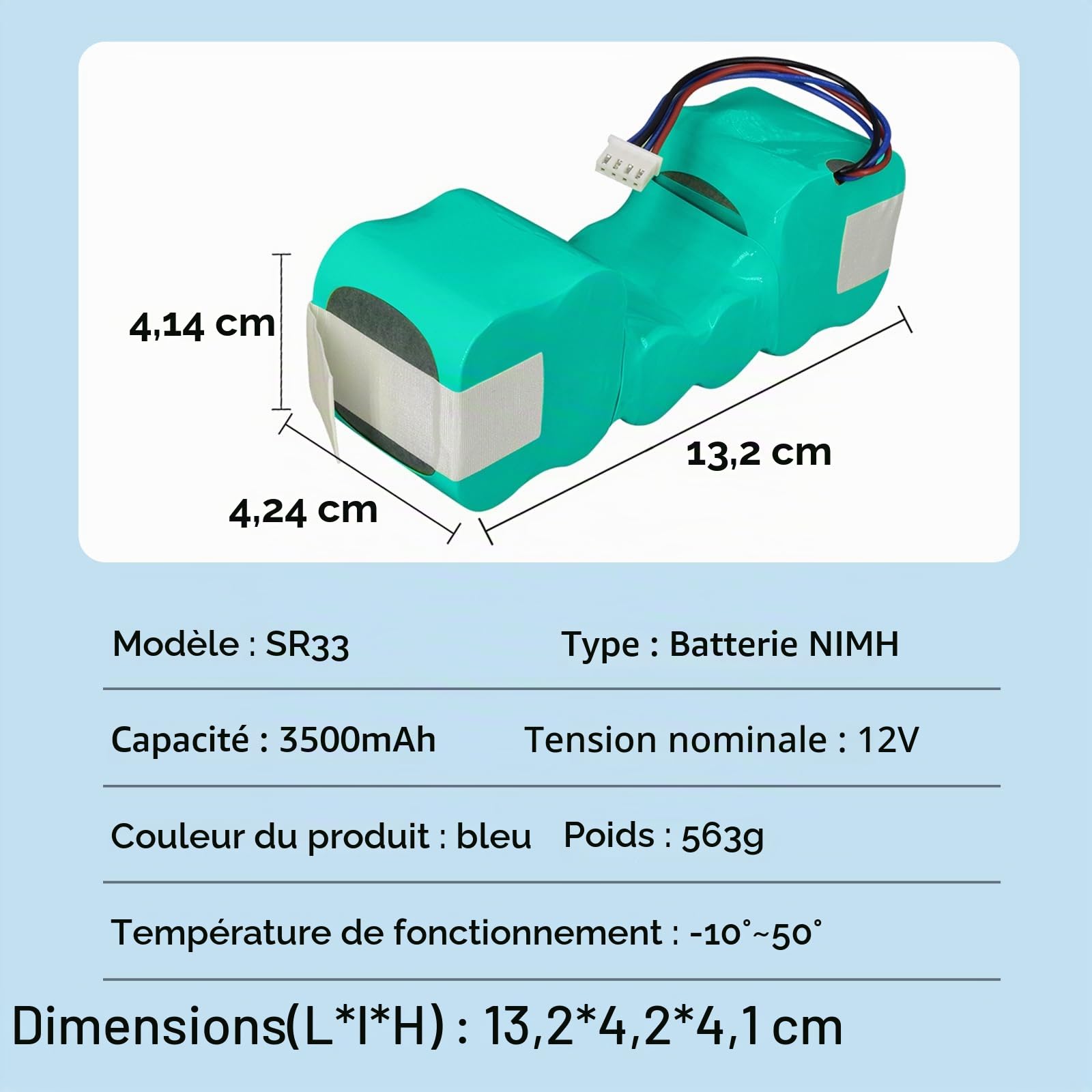 3500mAh Batterie pour iRobot Roomba Combo ZJ1517-HFR, 113, R113, R1138, R113840, R1118,RVF-Y1, ECOVACS Deebot Ozmo M88, 900, 901, 902, 600, 601, 610, Deebot DE5G, DD4G, DD35 DM88 Robot Aspirateur