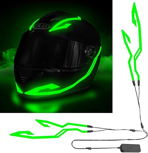 Miniatura 2 de Luz para casco de motocicleta, 3 modos de conducción EL, tira de luz para casco de batería, kit de decoración de luz de señal de conducción nocturna