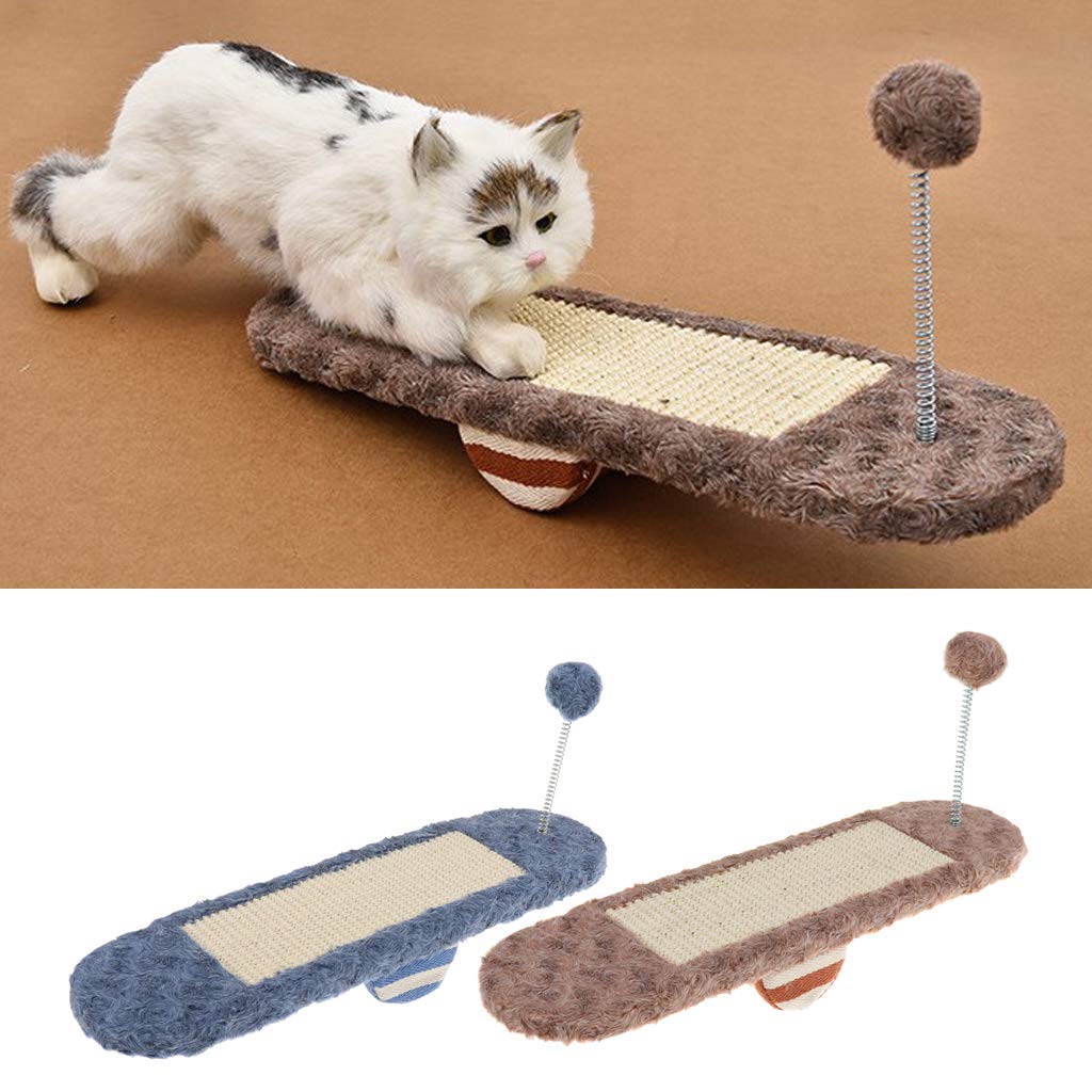 Sisal Kratzbrett Wippe Katzenkratzbrett Katzen Kratzspielzeug Katzenspielzeug (Königsblau)
