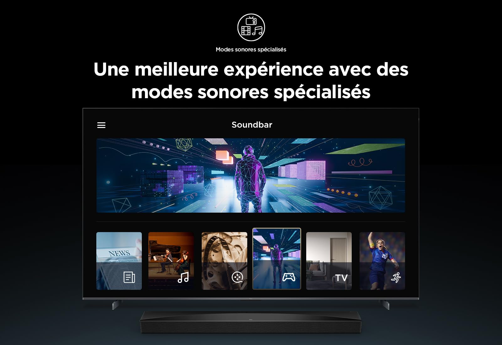 Barre de son TCL Q75H 5.1.2 ch pour TV, 620 Watts, Home cinéma, Surround cinéma, Expansion sonore, Dolby Atmos, DTS:X, HDMI eARC, Bluetooth 5.1, une télécommande, USB, Optique, Montage mural possible