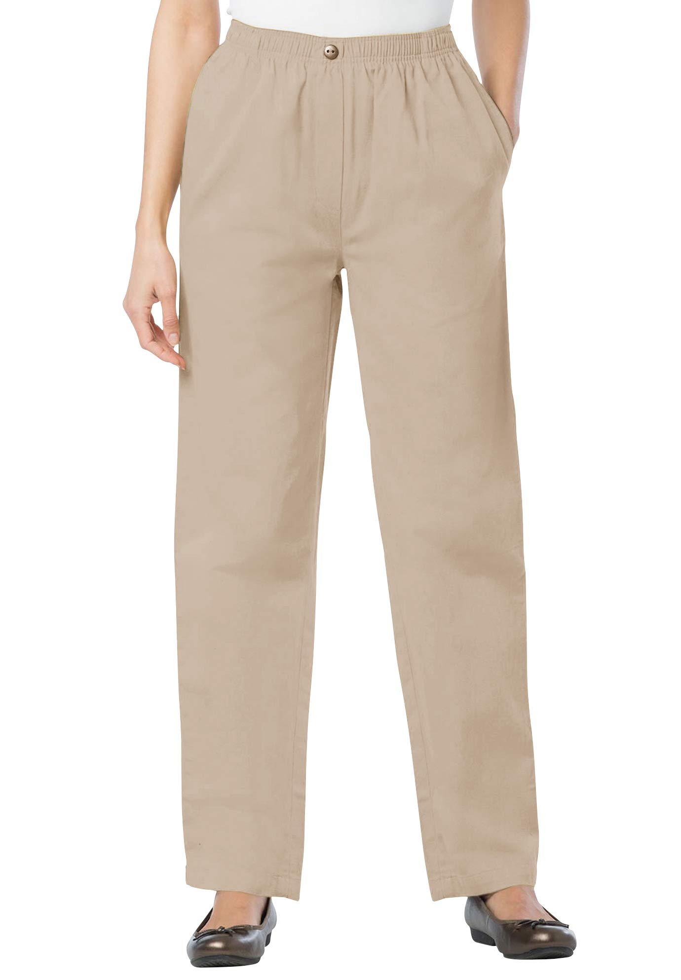 Woman Within Plus Size 7-Day Straight-Leg Elastic-Waist Denim Jean Petite Tall Available