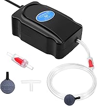 Flintronic Air Pump for Aquariums, 3 W/8 W Oxygen Pump with Air Stones and Hose, 2 L/min / 2 x 3 L/min Portable Air Pump for 5-300 L Fish Tank