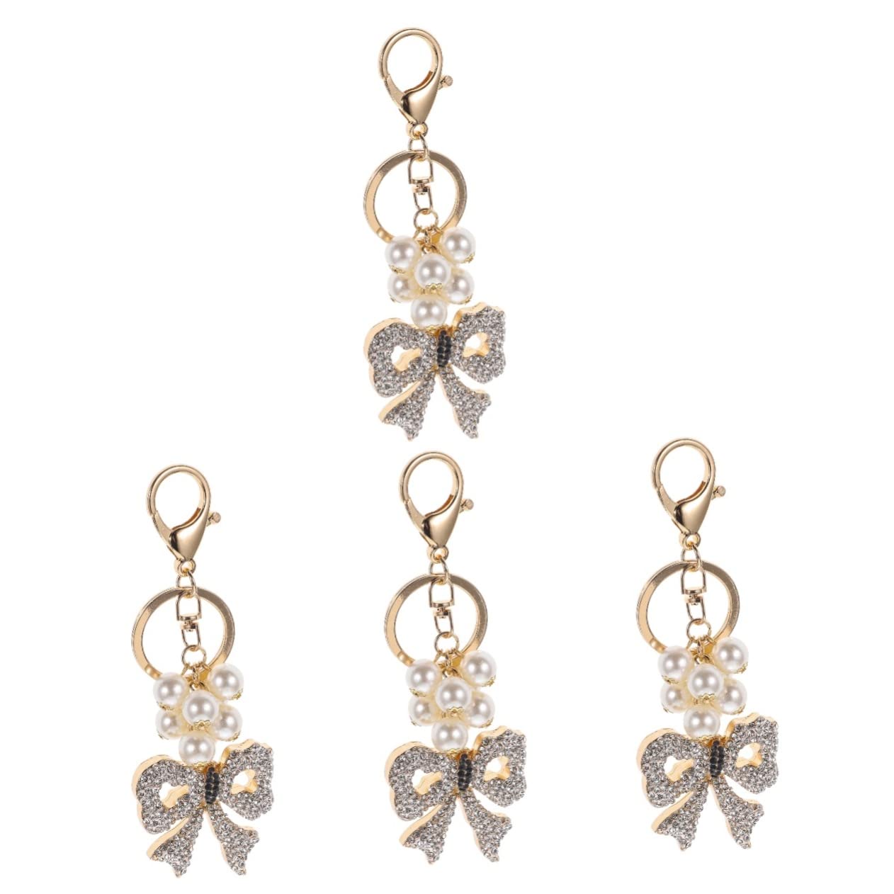 Ciieeo 4piezas Llaveros De Forma De Lazo Decorativo Llavero Brillante Para Bolso y Mochila Accesorio Elegante y Duradero