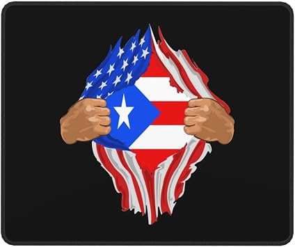 Hand Tear Flag of Puerto Rico Mouse Pad Non-Slip Rubber Base 10x12 in Square Waterproof Mouse Pad for Laptop Office Desk Accessories Mouse Pad