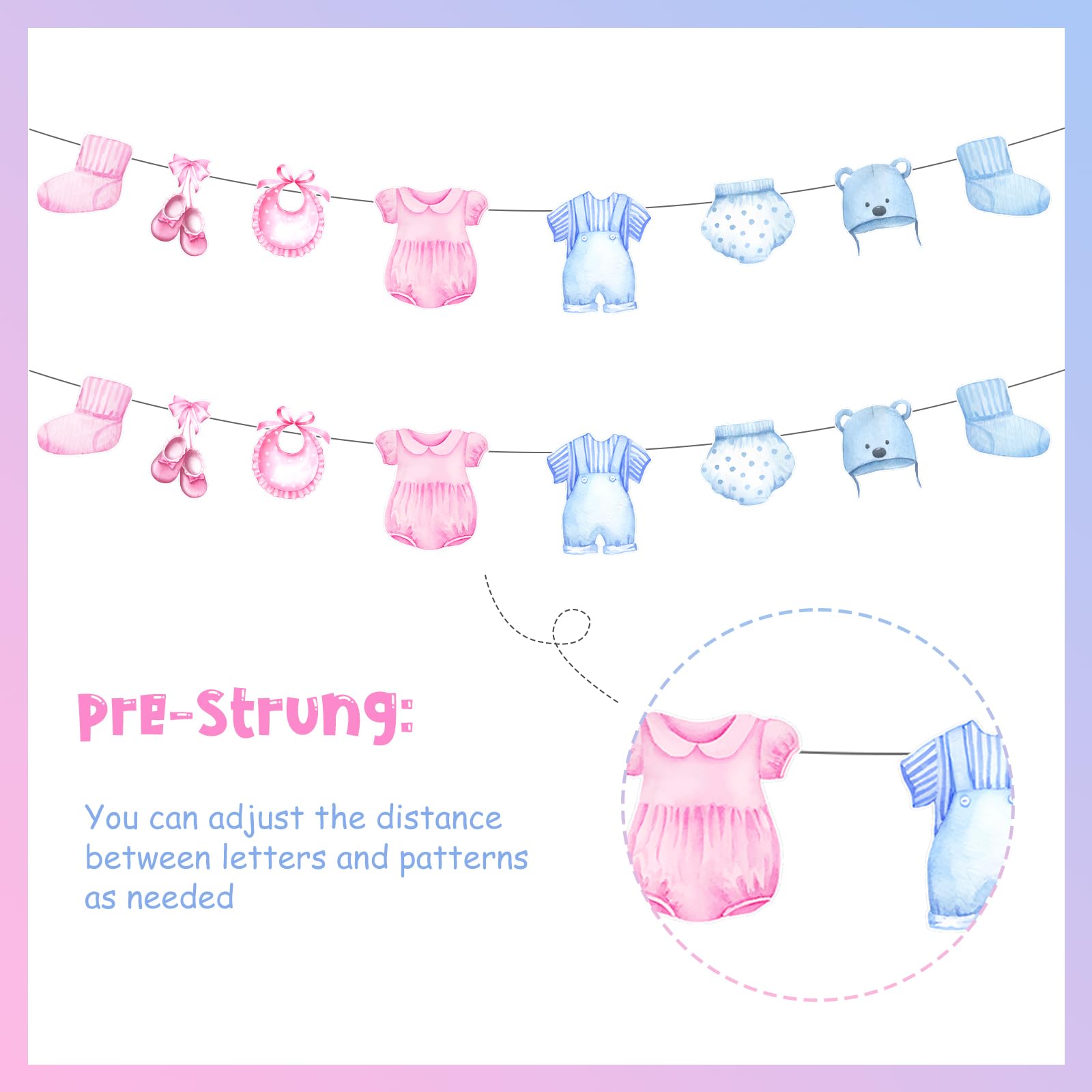 Baby Shower Slinger Kleurrijke Babykleding Banner Met