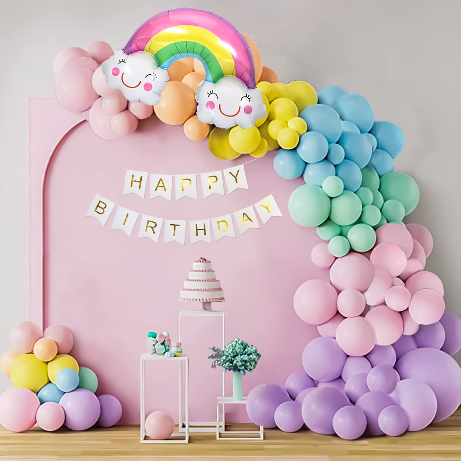 Buy SpecialYou.in Pastel Rainbow Happy Birthday Decoration Diy Combo