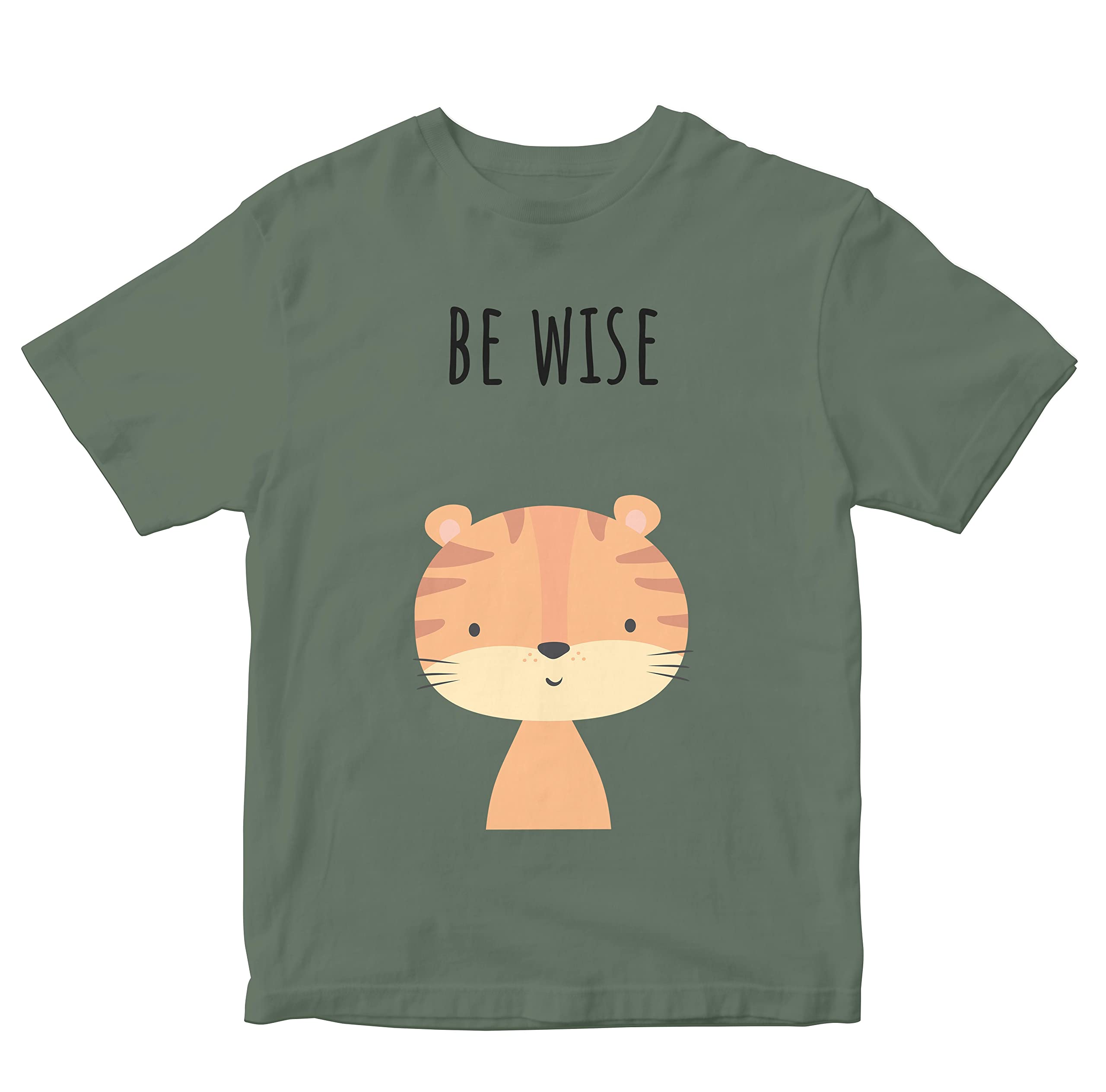 Heybroh Kids T-Shirt Be Wise - Tiger 100% Cotton Boy's Girl's Regular Fit Unisex T-Shirt
