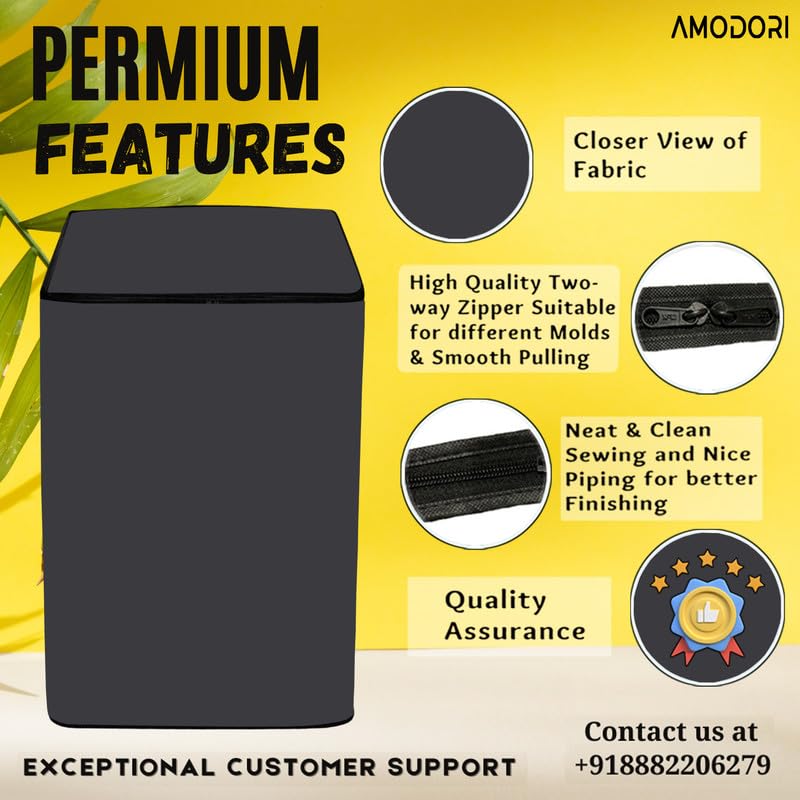 Image of Waterproof Top load washing machine cover Compatible for LG 7 Kg (T70AJMB1Z) Solid Grey Print
