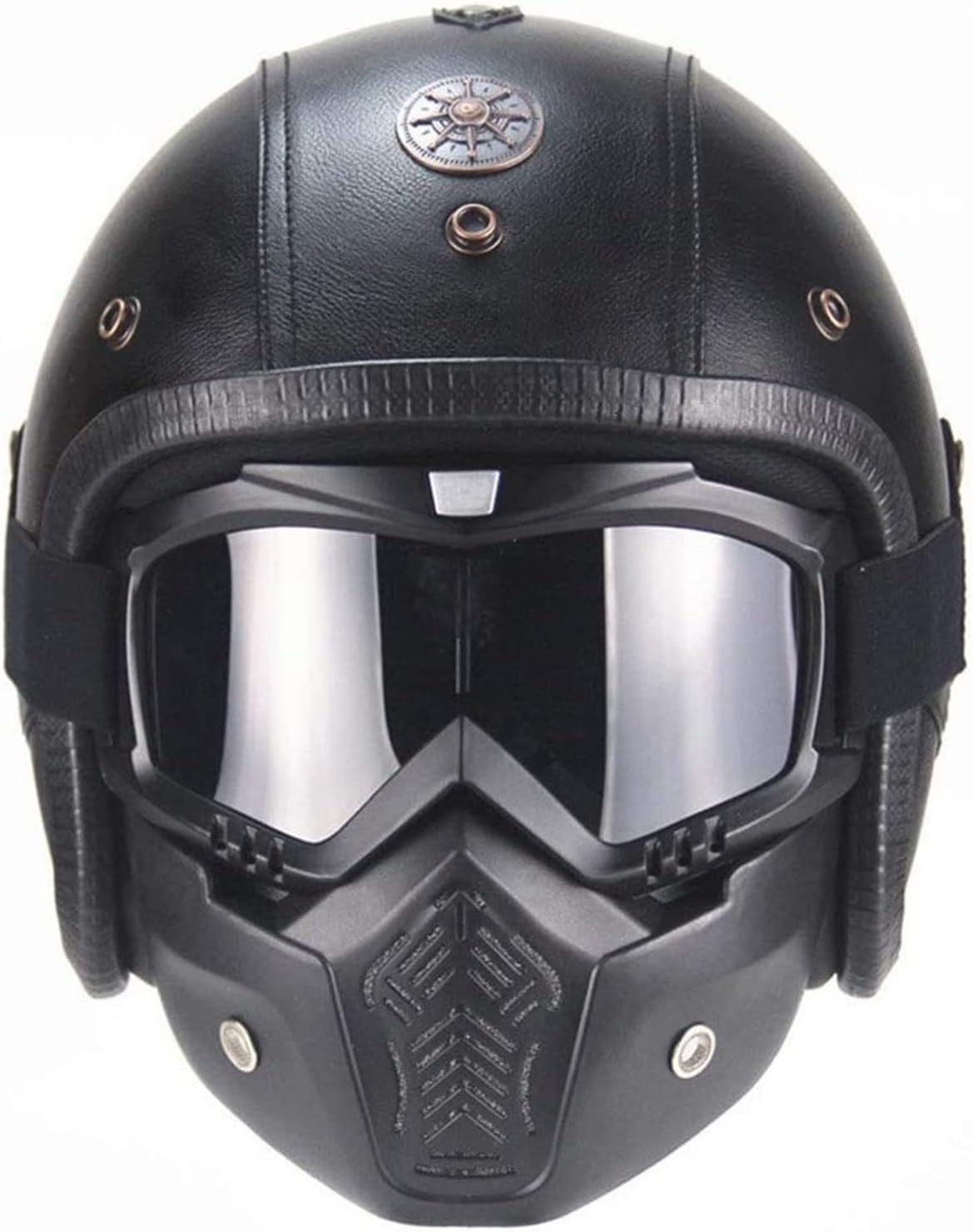 Vintage German Style 3/4 Open Face Motorcycle Helmet with Goggles DOT/ECE Approved Bike Cruiser Chopper Moped Scooter Retro Leather Half Helmets for Unisex-Adult Vintage German Style 3/4 Open Face Motorcycle Helmet with Goggles DOT/ECE Approved Bike Cruiser Chopper Moped Scooter Retro Leather Half Helmets for Unisex-Adult