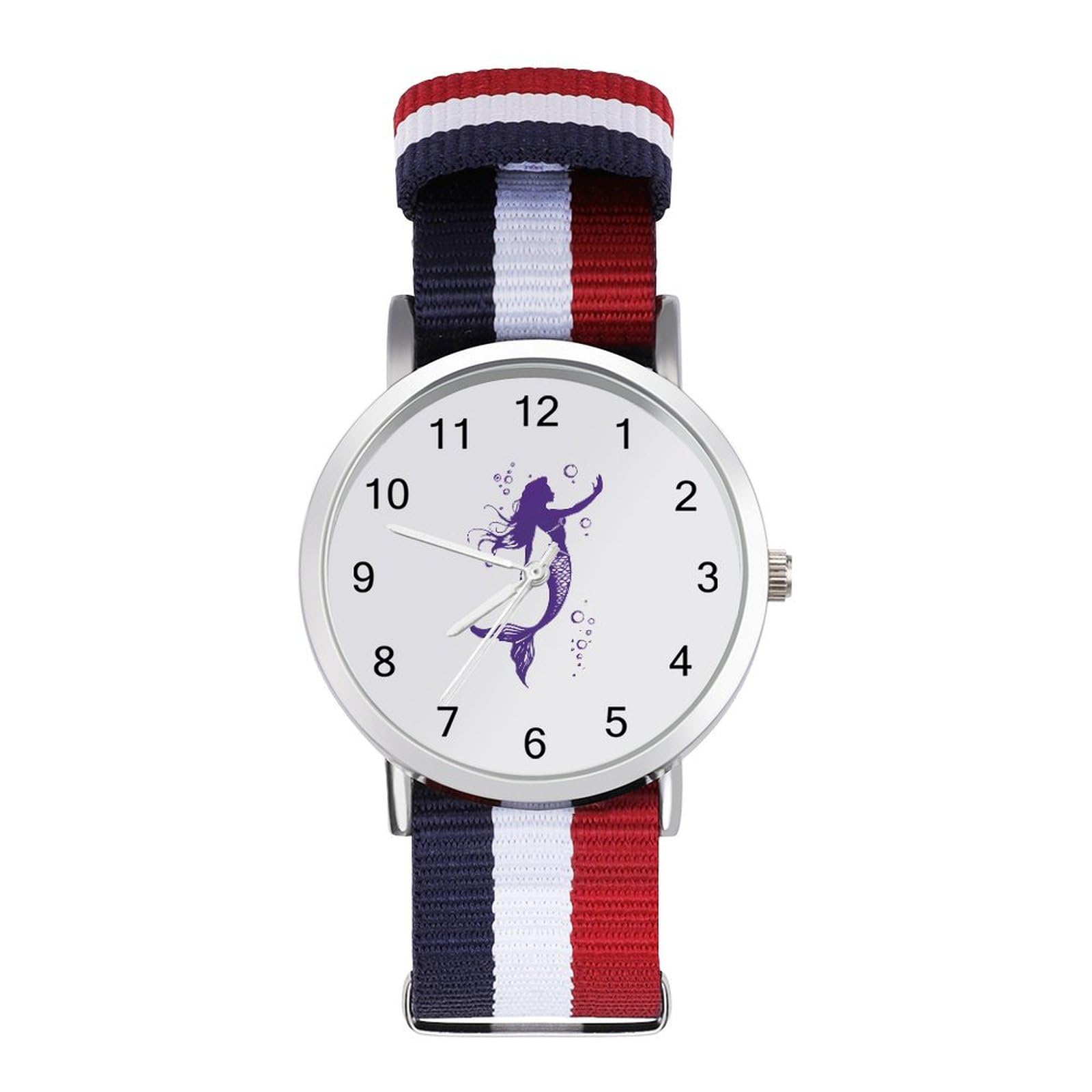 Purple Mermaids Silhouette Funny Wrist Watches for Men Women Fashion Graphic Watch for Work Workout