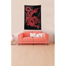 Pelangi Siyah K rm z  Ejderha Leke Tutmaz Kadife Kuma  Duvar  rt s  Duvar Hal s  Tapestry DWLL364, 140 x 230