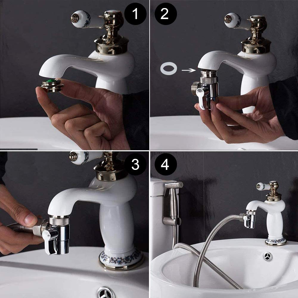 Deviatore Doccia 3 Vie In Ottone - Valvola Deviatrice M22xM24 Per Rubinetto, Lavello E Doccetta - Foto 2