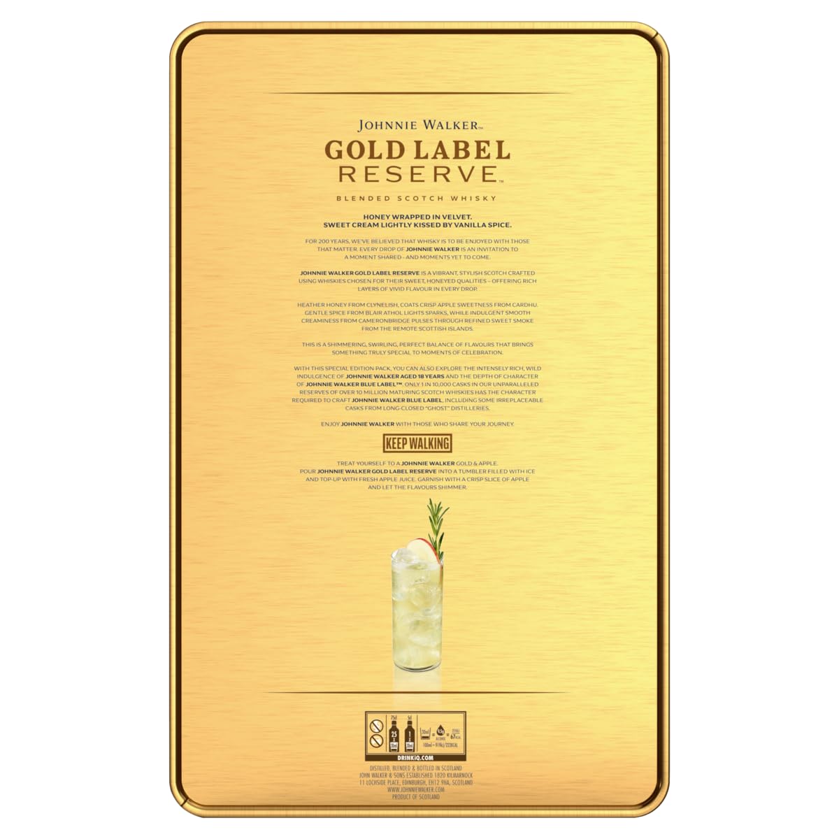 Kit Johnnie Walker Gold Label 850ml + 01 Garra Johnnie walker 18