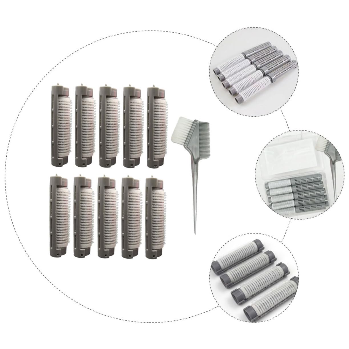 Clips De Raíz Clips De Cabello Rulos Peluquero Rulos Calientes Felpa Rodillo De Flequillo Clip De Volumen De Cabello Abdominales Grey 10 Piezas X 4