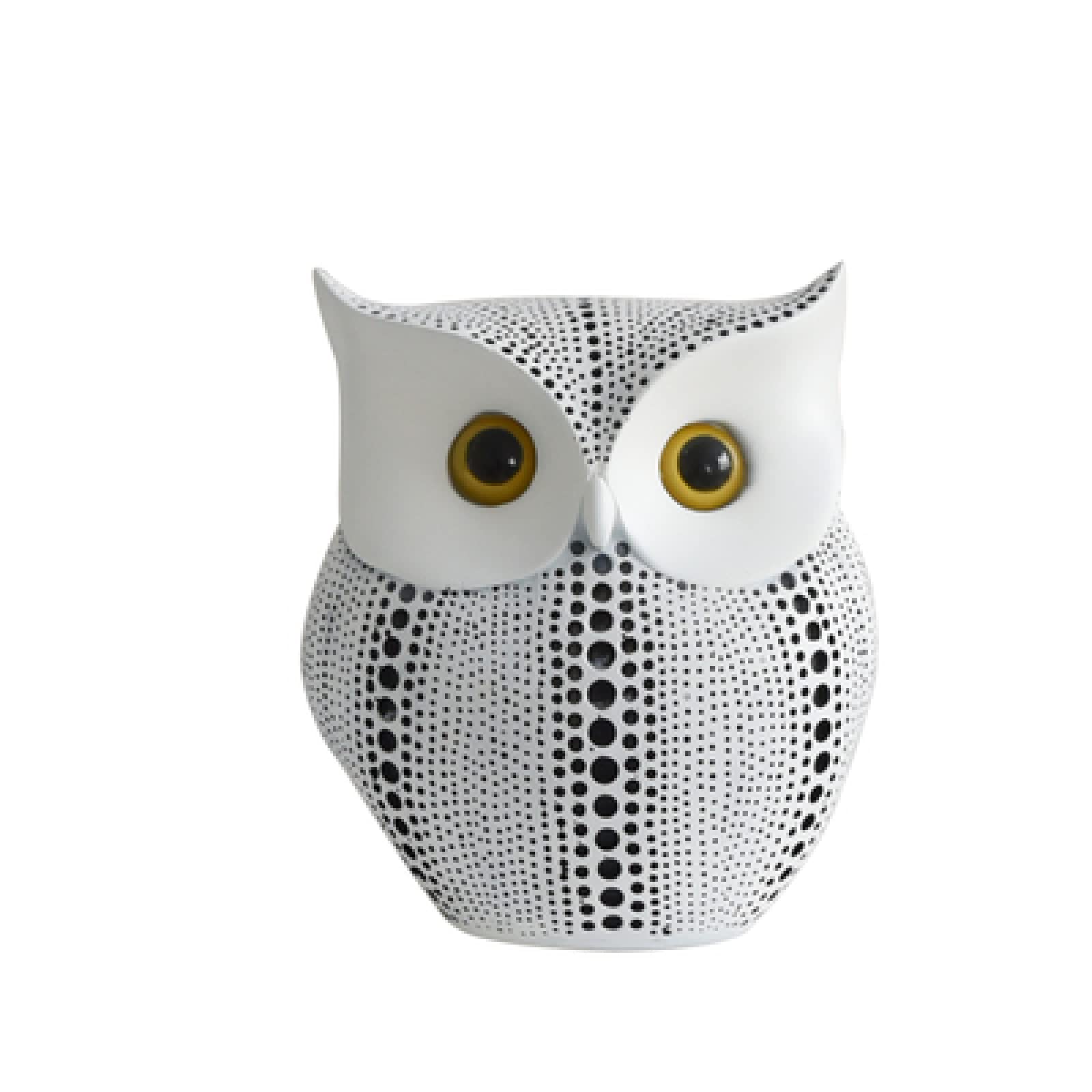 Statue hibou blanc résine cadeau idéal pour aménagement salon et bureau