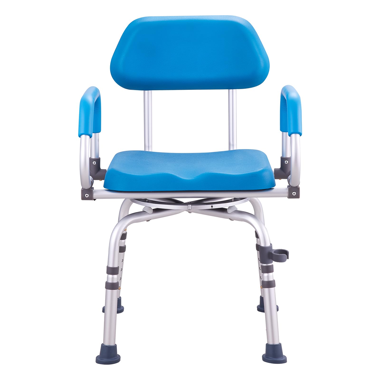 VEVOR Silla de Ducha Giratoria 360 ​​Grados con Brazos Pivotantes para Ducha o Bañera Interior, Silla Bañera Antideslizante para Personas Mayores Discapacitadas, Capacidad 135 kg, 530 x 520 x 850 mm
