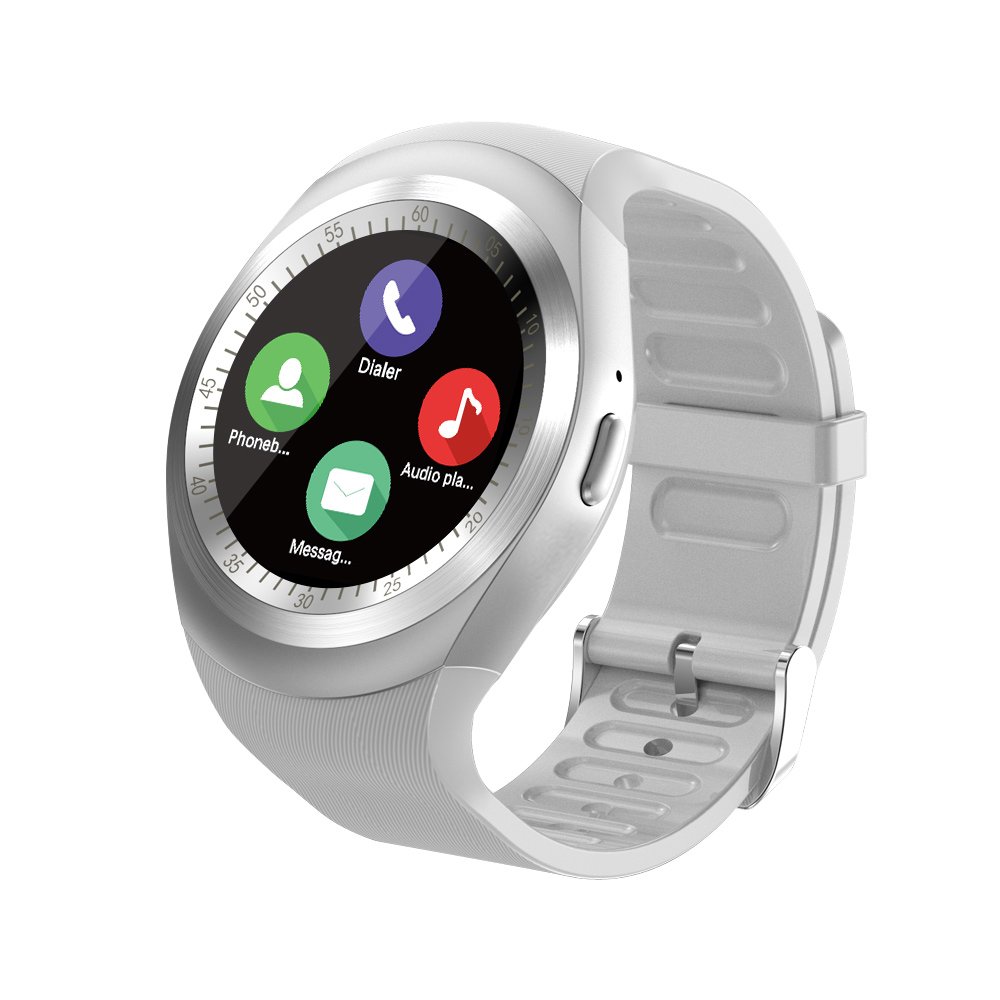 Smart Watch for Mens Women Kids SN05 Smart Watches Support SIM Card Touch Screen Music Play Pedometer Sleep Monitor Fitness Tracker Smartwatch for Samsung Huawei Xiaomi Sony Android Phones (White)