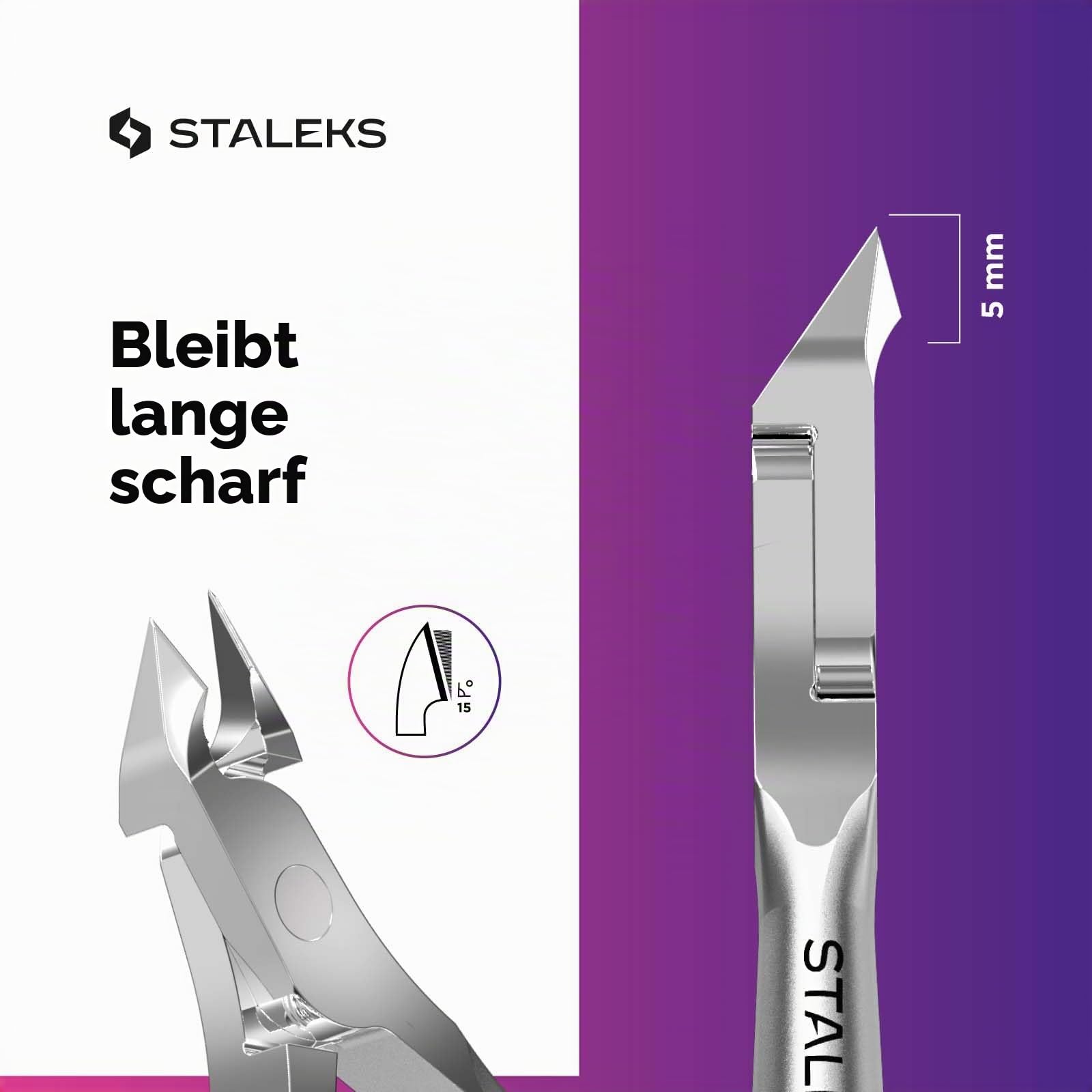 Nagelhautzange STALEKS SMART NS-30-5, Edelstahl, Spiralfeder, Klingenlänge 5 mm