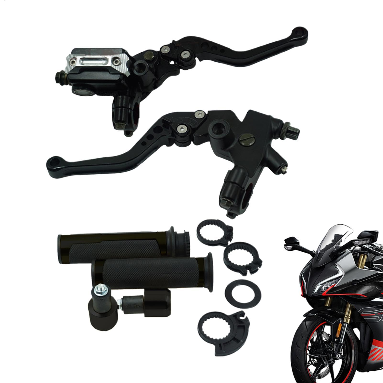 Generico Kupplungs- und Bremszylinder Set | Robuste Kupplung Bremse Hydraulische Aluminiumlegierung Bremse Einstellbare Bremse für die meisten Motorräder