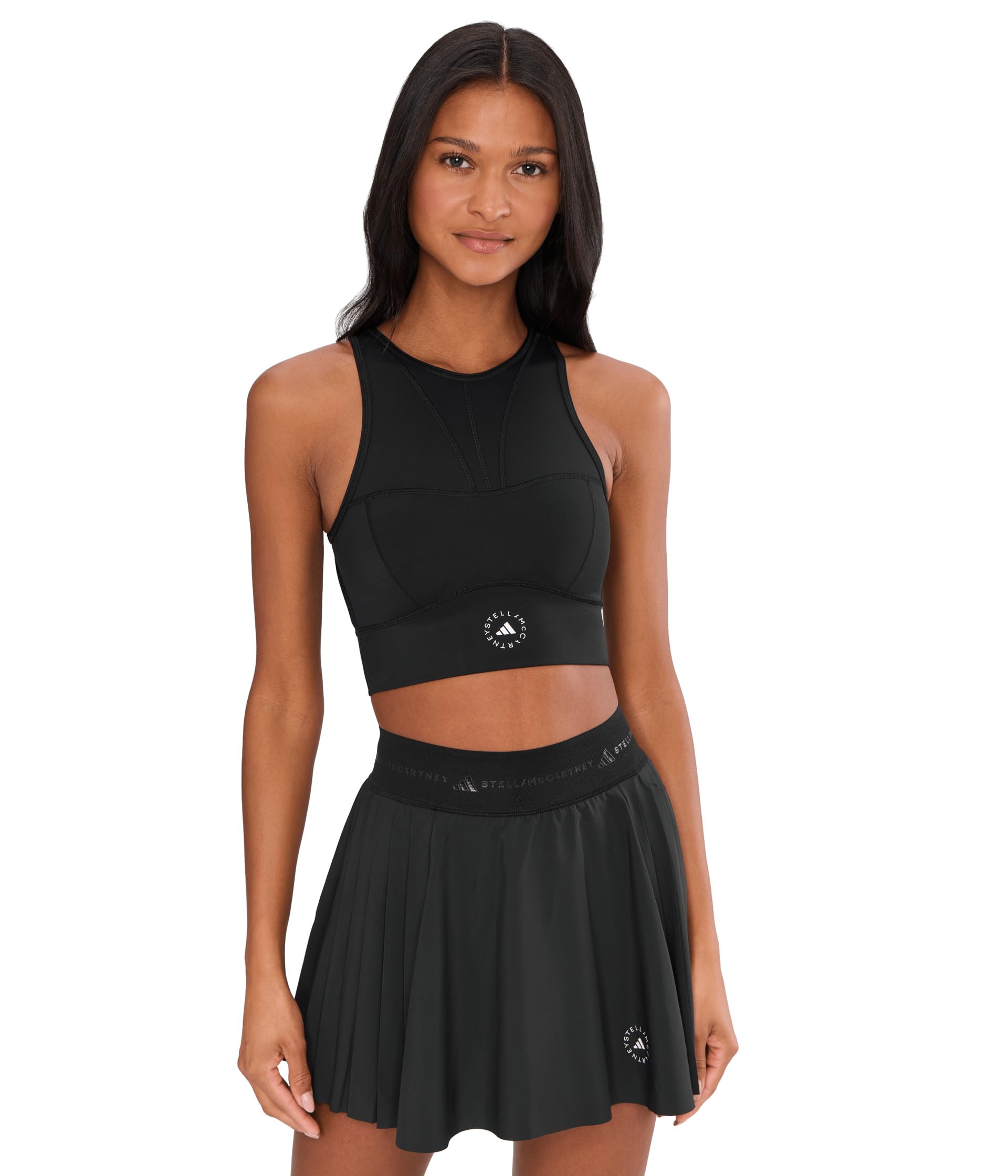 adidas Womens by Stella McCartney Training Crop Top, Black, L