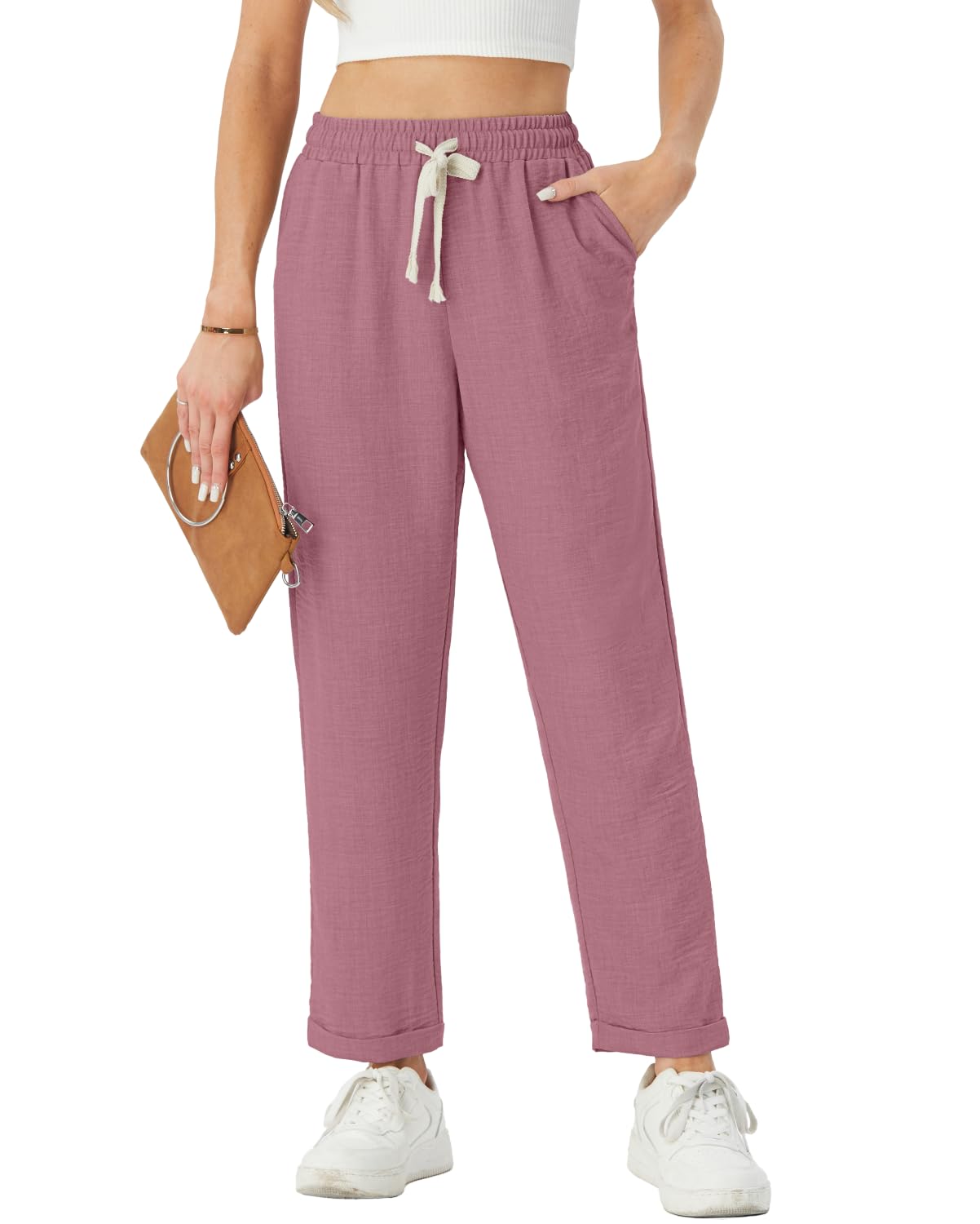 Pantalon décontracté pour femme PrinStory confortable avec poches - 6