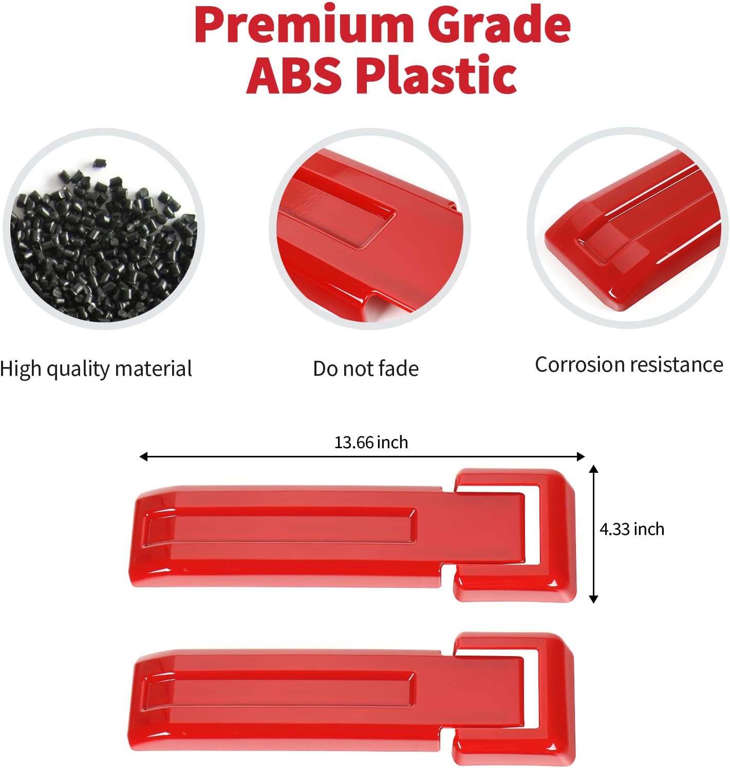Tailgate Hinge Cover,Spare Tire Rear Door Bracket Trim Cover Trim 2Pcs for 2007-2017 Jeep Wrangler JK & Unlimited(Red)