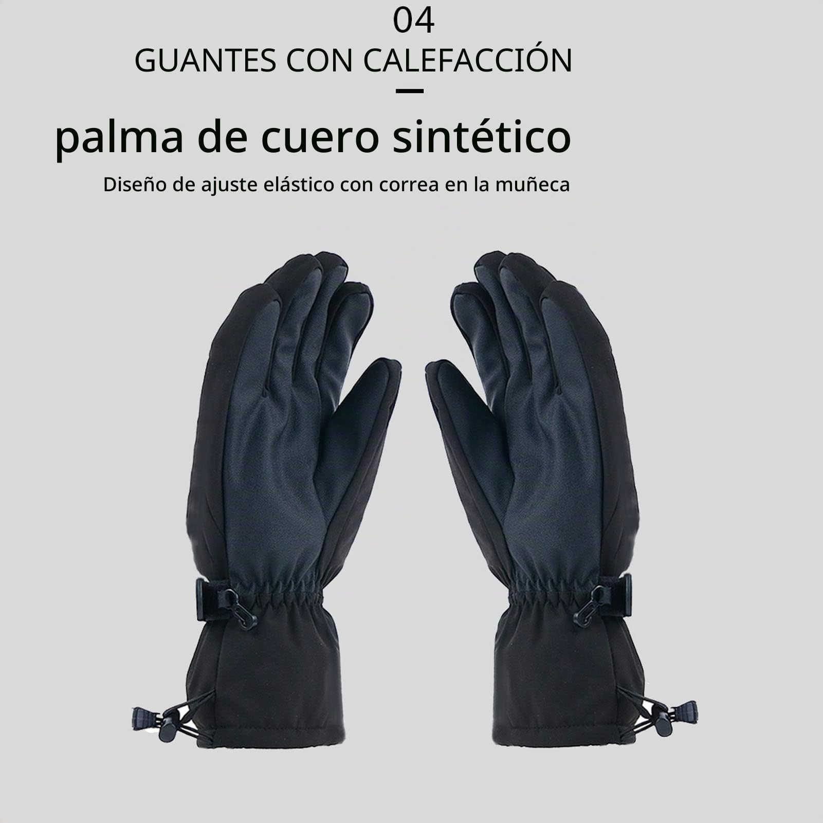 Guantes Calefactables para Hombres Y Mujeres, Guantes Calefactores Eléctricos Portátiles con Tres Ajustes de Temperatura, Guantes Térmicos Calefactores de Invierno para Exteriores, Ciclismo, Motocicle