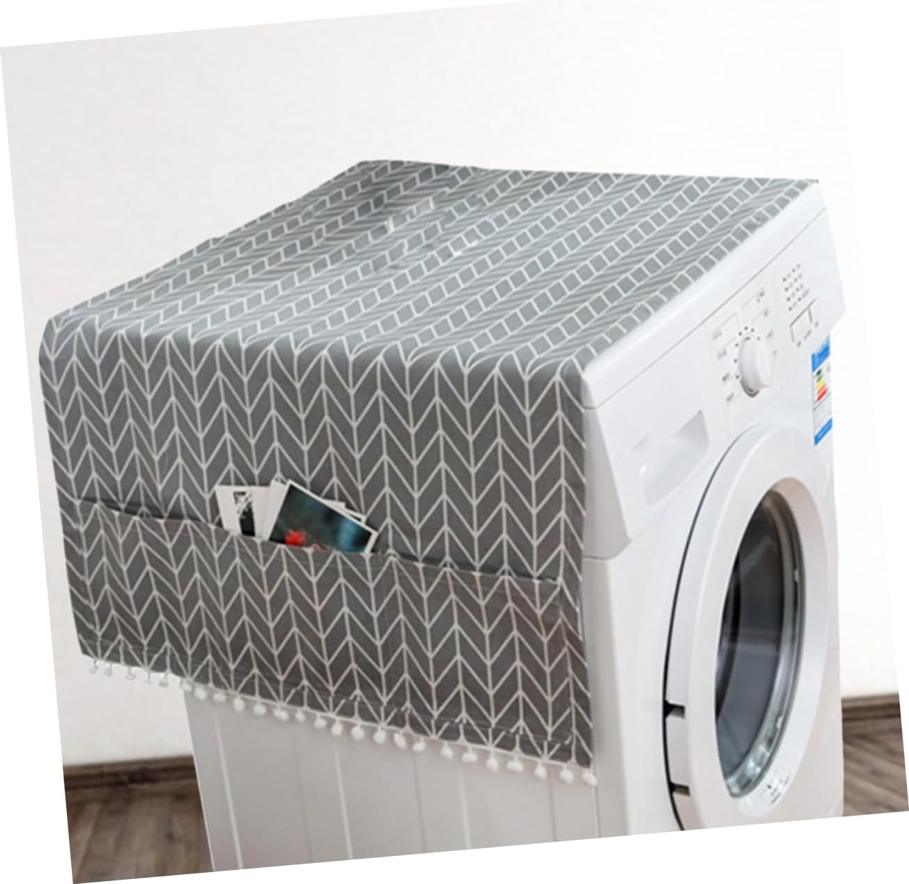 Fashion Gray Arrow Washing Machine Cover Breathable and Laundry Protector for Standard Washers and Refrigerators Nordic Design Home