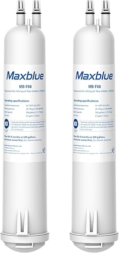 Maxblue MB-F08 Repuesto para 4396841, Everydrop Filter 3, EDR3RXD1, 4396710, Kenmore 46-9083, 46-9030, filtro de agua para refrigerador, 2 filtros